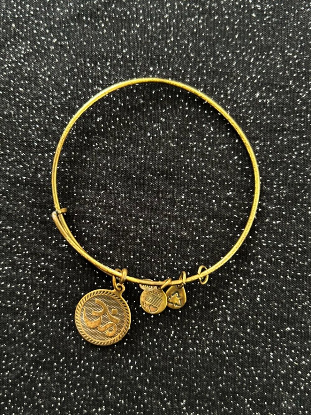 🍃 sale 🍃 Alex and Ani Charm Bangle Gold Charm Bangle - Om Mantra AUM Sanskrit